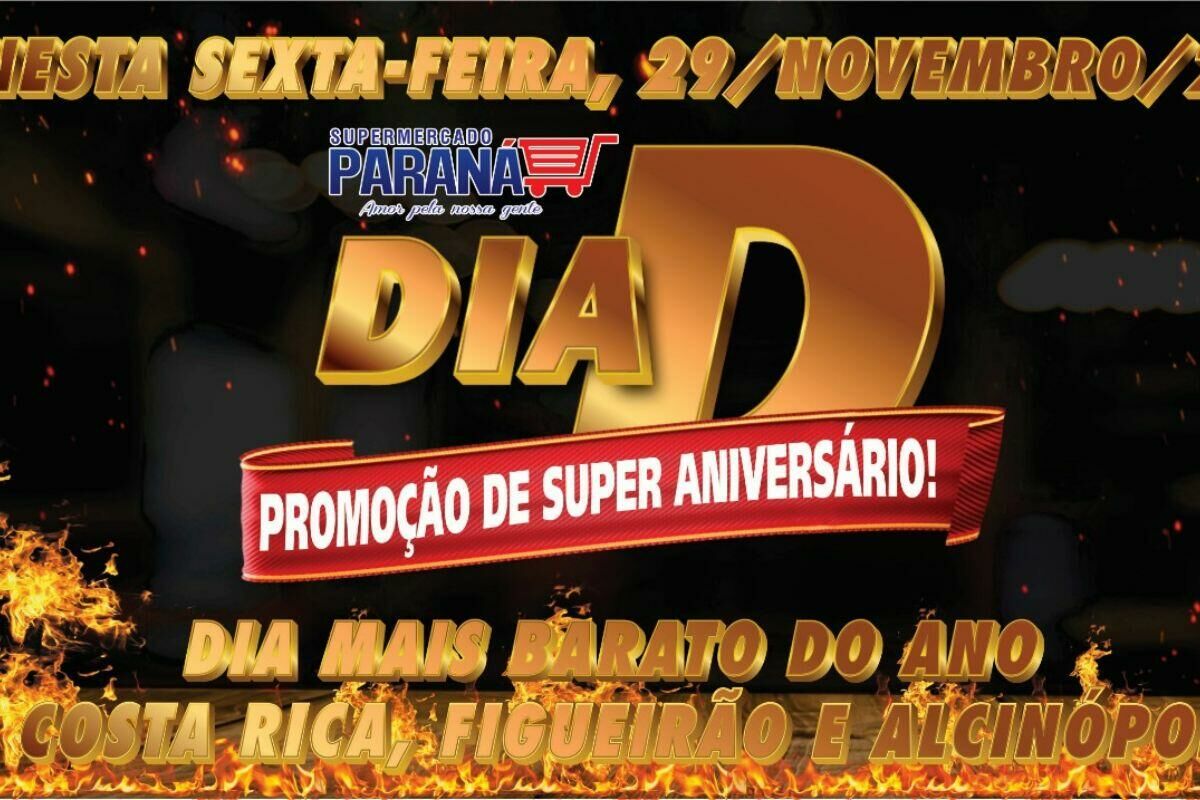 Imagem de compartilhamento para o artigo Supermercado Paraná prepara o Dia D mais barato do ano para celebrar 41 anos de história da MS Todo dia